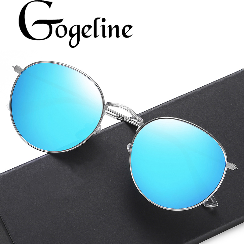 Gogeline Gepolariseerde Zonnebril voor vrouwen mannen Vintage Ronde Mannen Zonnebril Spiegel UV400 Lens Metalen Frame Eyewear