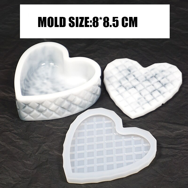 DIY Crystal Bow Storage Box Silicone Mold Epoxy Tabletop For Silicone Mold Crystal Epoxy Mould Epoxy Resin For Jewelry Making: Heart B
