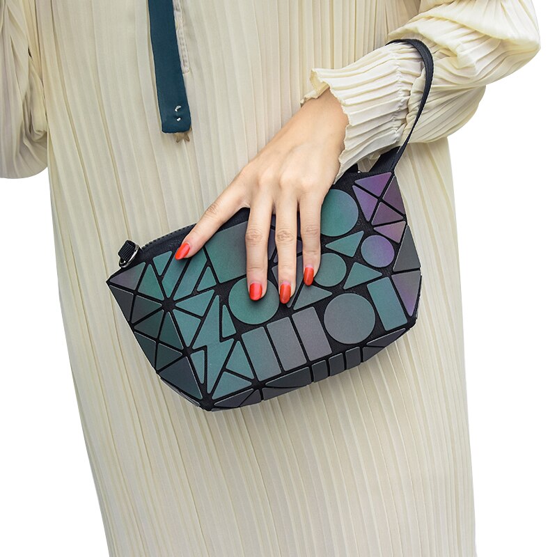 Hand-Held purses and handbagsWomen Shoulder Bag Trendy Rhombic Geometric Messenger Bag Lattice Clutch Purse