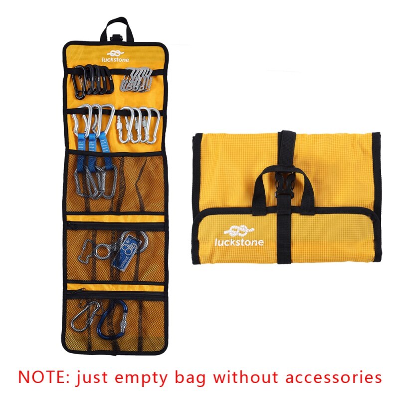 Multifunctional Folding Climbing Rock Quickdraw Sling Carabiner Hook Gear Climbing Wall Equipment Collection Arrange Bag