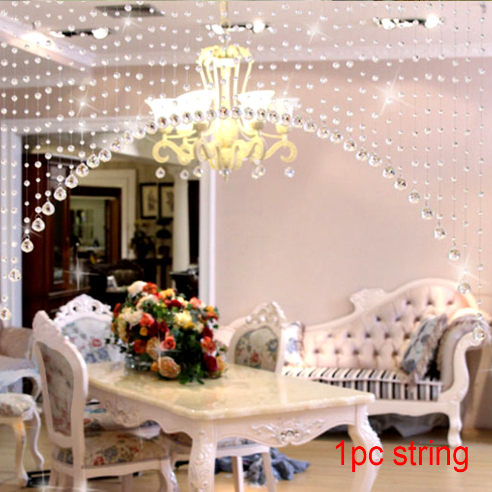 1m/string Home Use Wedding Hotel Backdrop Portable Restaurant Hanging Decoration Crystal Curtain Bead Bedroom For DIY Wall