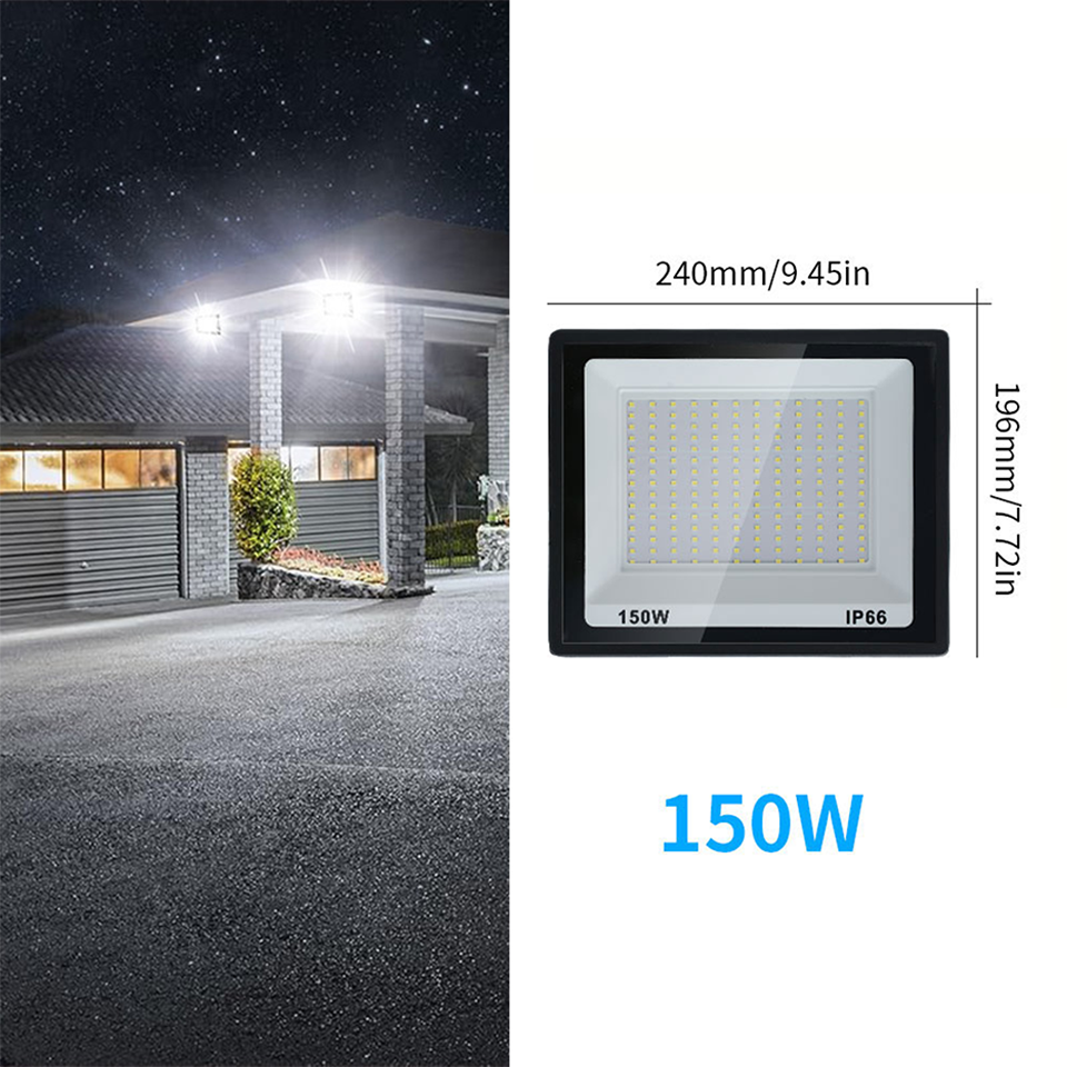 LED Spotlight High brightness 220V 10W 20W 30W 50W 100W 150W 200W 300W Waterproof IP66 Garden Outdoor Light lamp Reflector lamp: L / green