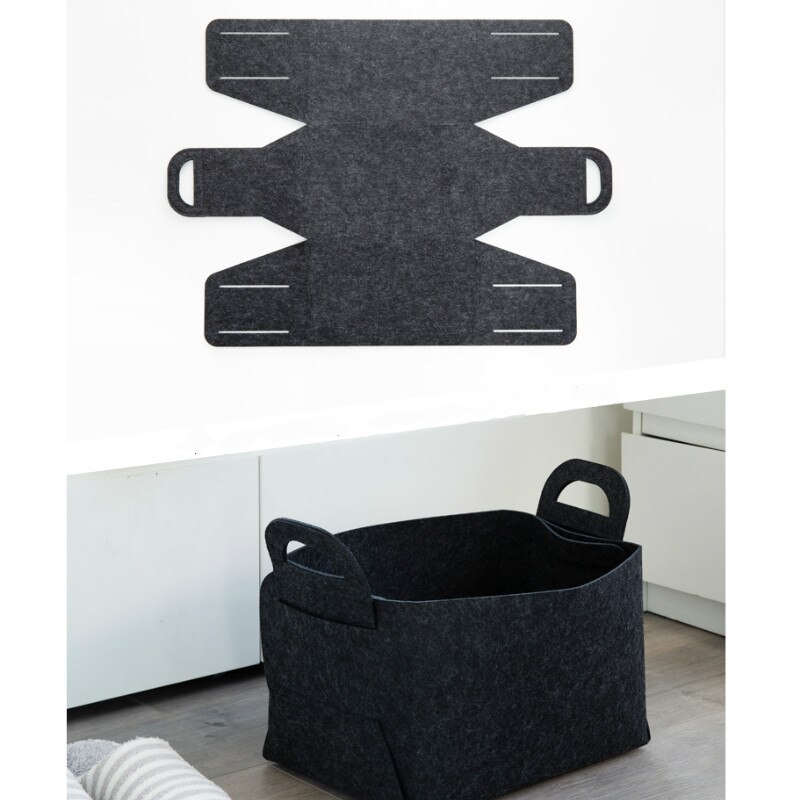 DUNXDECO panier en feutre de rangement | Pour linge, rangement vêtements jouets, support d'organisation, conteneur de décoration de chambre Simple moderne, boîte de livre
