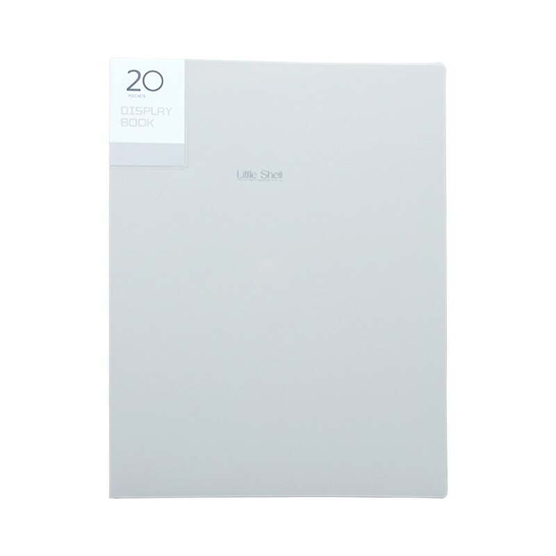 A4 Display Book 20/30/40/60 Pages Transparent Insert File Folder Document Bag N7MA: Gray 20 Page