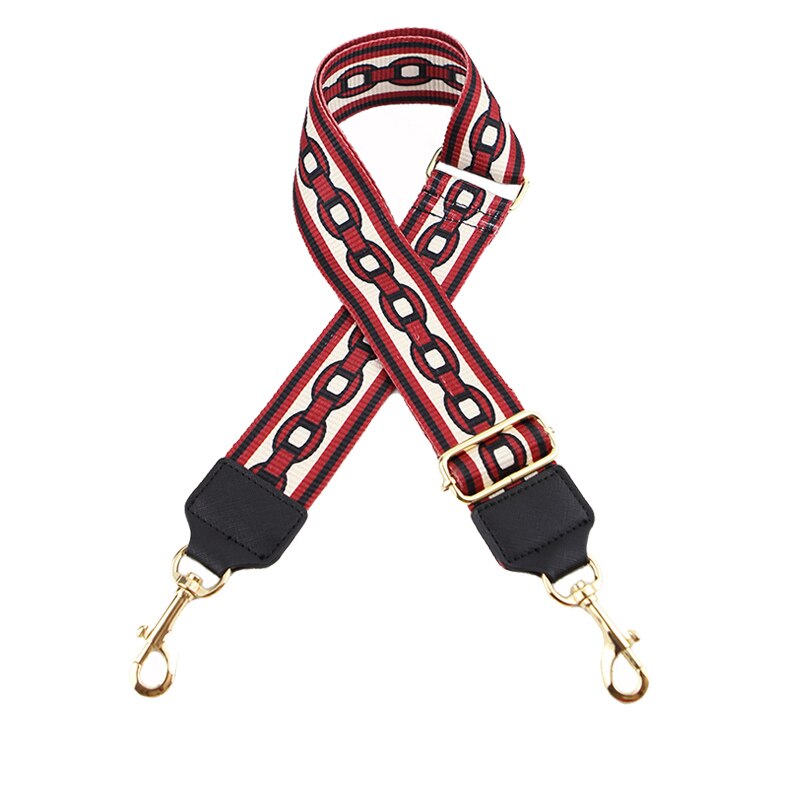 handtassen strap keten patroon gouden gesp canvas tas riem studs trendy bedrijf schouderbanden qn326: red chain