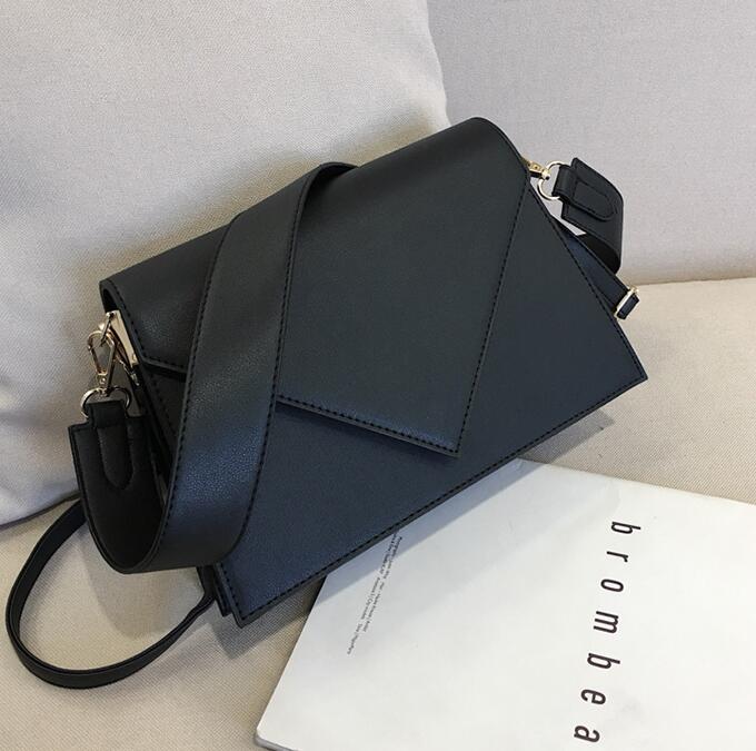 SWDF nouvelle décontracté sac carré en cuir PU femmes sac à main de créateur Simple épaule sacs de messager: Black