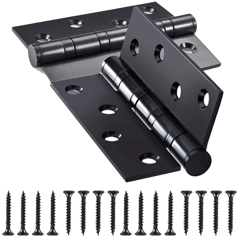 Bisagras de puerta de madera de rodamiento de bolas de acero inoxidable, 4 pulgadas, 100Mm, bisagras de tope plegables para puertas externas internas, puertas sólidas: Default Title