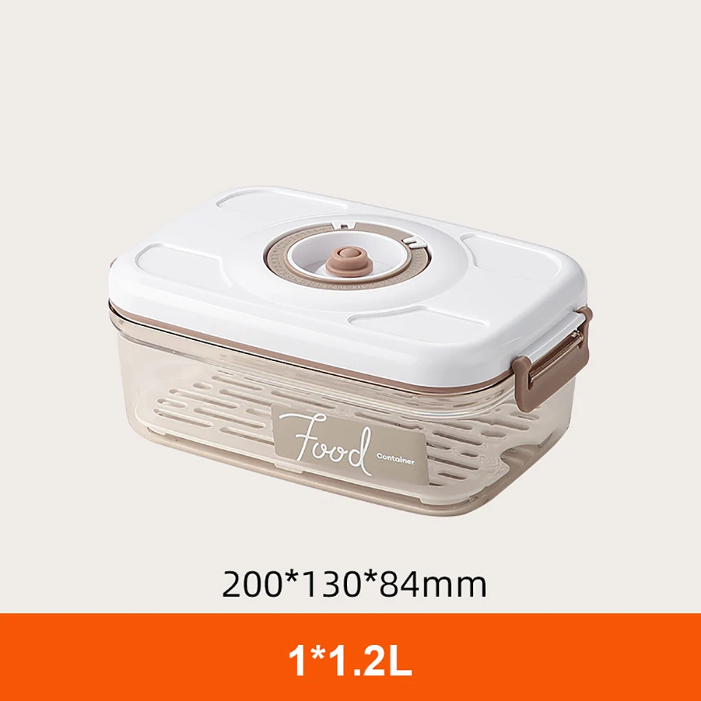 Voedsel Opslag Container Vacuüm Doos Grote Capaciteit Voedsel Dispenser Voor Keuken Transparant Verzegeld Voedsel Organizer Houden Lunch Verse: Dark Gray