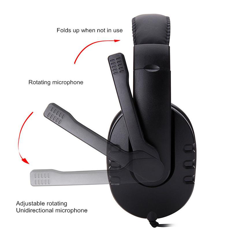 Ostart 3.5mm bekabelde gaming-koptelefoon, over-ear gameheadset, stereobas-oortelefoon met microfoon, volumeregeling voor pc en laptop  ps4