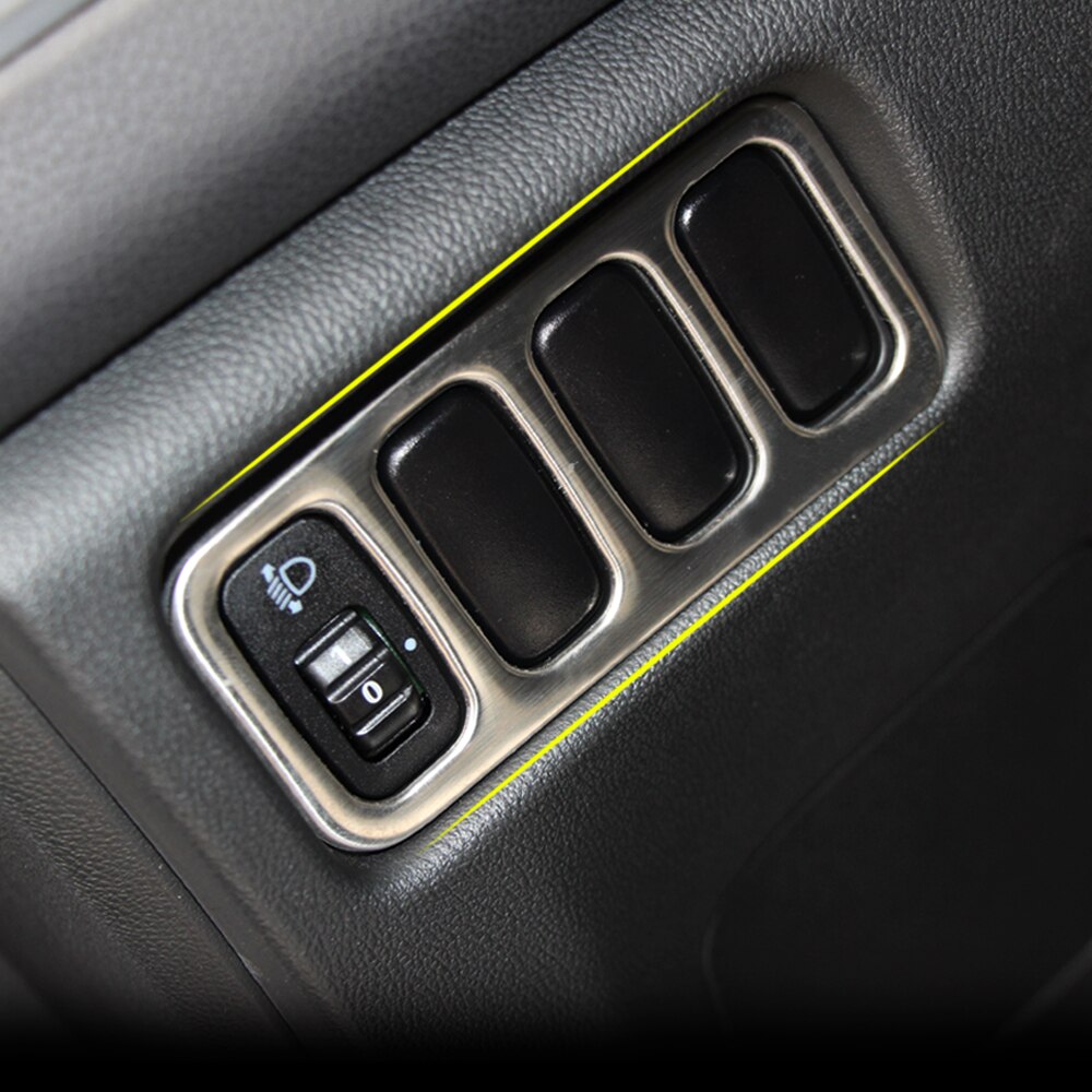 til mitsubishi asx outlander sport rvr krom hodelykt lampe bryter knapp panel deksel listverk garnityr
