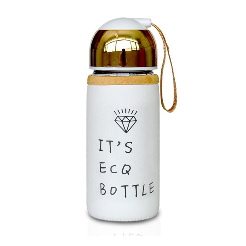Upspirit 420mL Golden Glass Bottle with Cover Water Drinking Kettle Tumbler Portable Travel Tour Sport Protein Shaker Drinkware: Diamond
