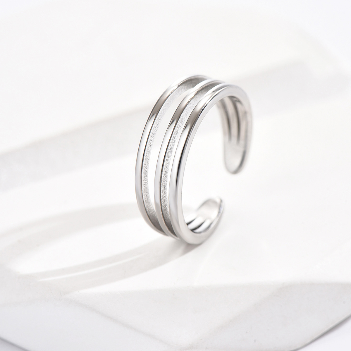 Anillo de pie Simple de acero inoxidable para mujer, niña y hombre, joyería para vacaciones en la playa, 3 uds.: Plata