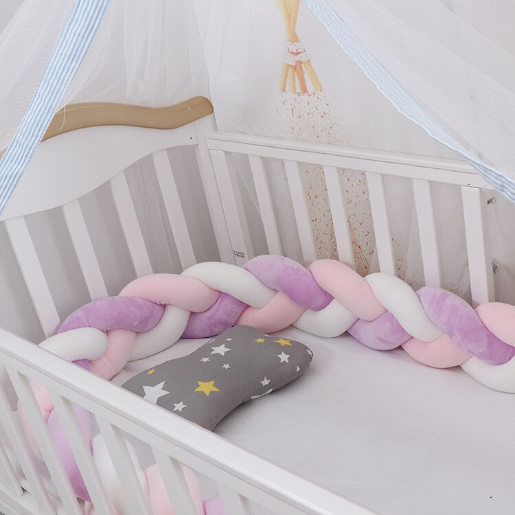3M Länge Baby Bett Stoßstange Knoten Krippe Lange Verknotet flechten Kissen Kissen Stoßstange für Kleinkind Bebe Krippe Schutz: 4