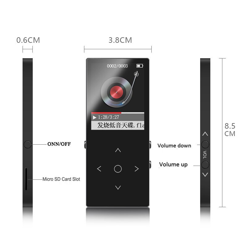 BENJIE K8 lecteur Mp3 bluetooth avec écran tactile son 8 GB lecteur de musique avec Radio FM Ebook visionneuse de photos FLAC MP3 WAV