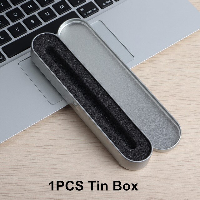 GENKKY Ballpoint Pen Pineapple Style Metal Material Sceptre Pens For School Office Colors Glossy Silver Gold Rosegood To Choose: Black / 1PCS Tin Box