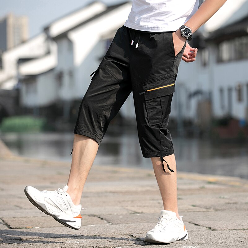 Zomer Mode Slim Afslanken Effen Kleur Lace-Up Broek Mannen Dragen Broek 887 #