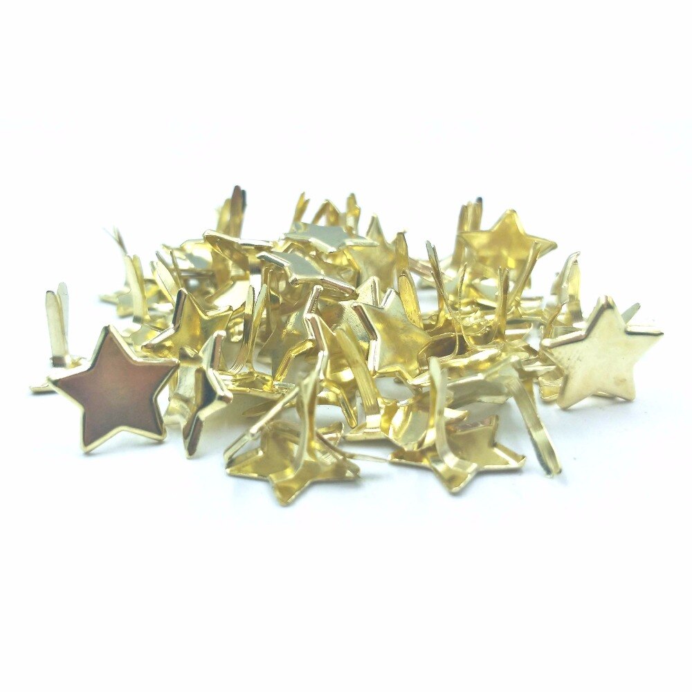 50PCS Gold Star Brads Scrapbooking Embellishment Attache Parisiennes Scrapbook Brads Adornos De Metal Para Scrapbook