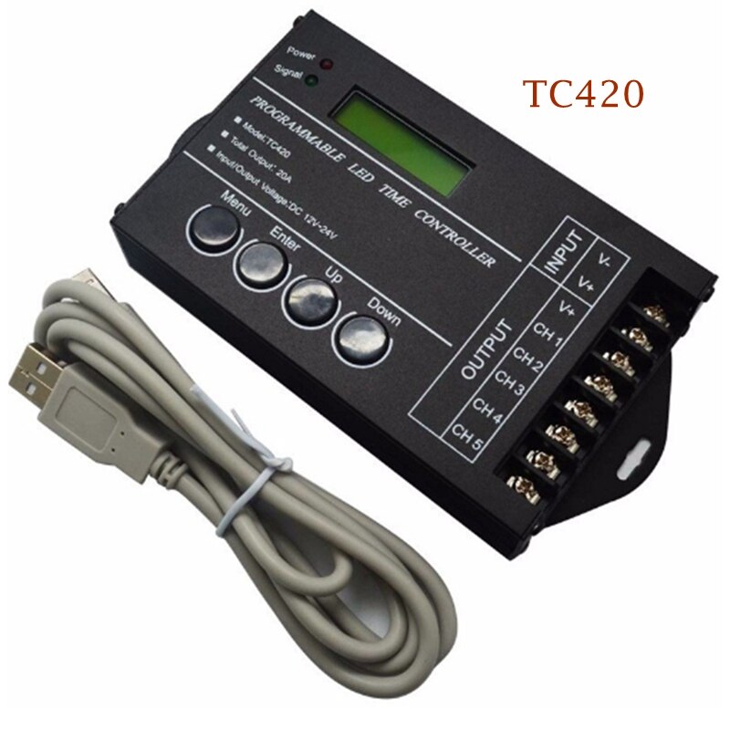 DC12 DC24V TC420/TC421 WiFi tijd programmeerbare led controller dimmer RGB aquarium verlichting timer ingang 5 kanalen voor led strip