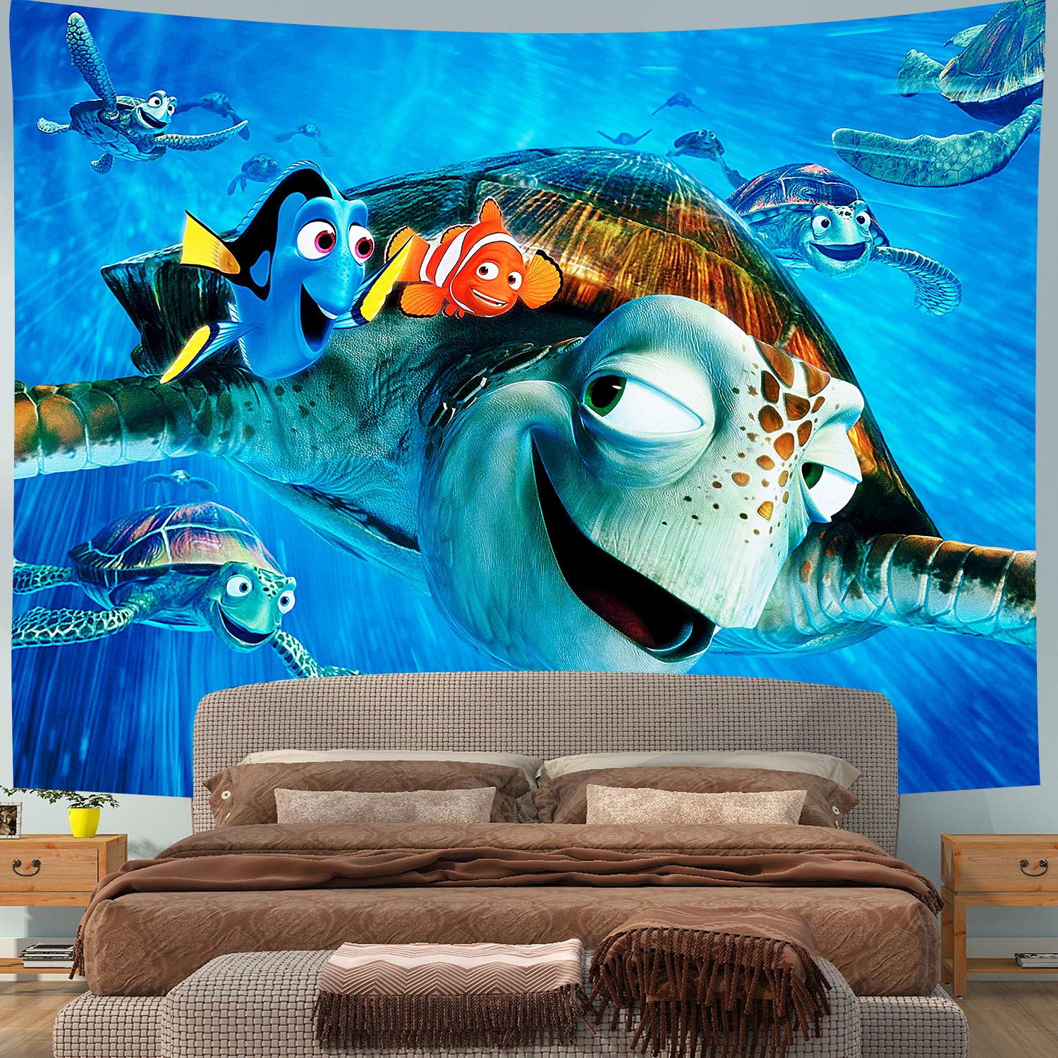 Mar decoración de tortugas película Animal tapiz temático Vida Marina azul océano decoración del dormitorio