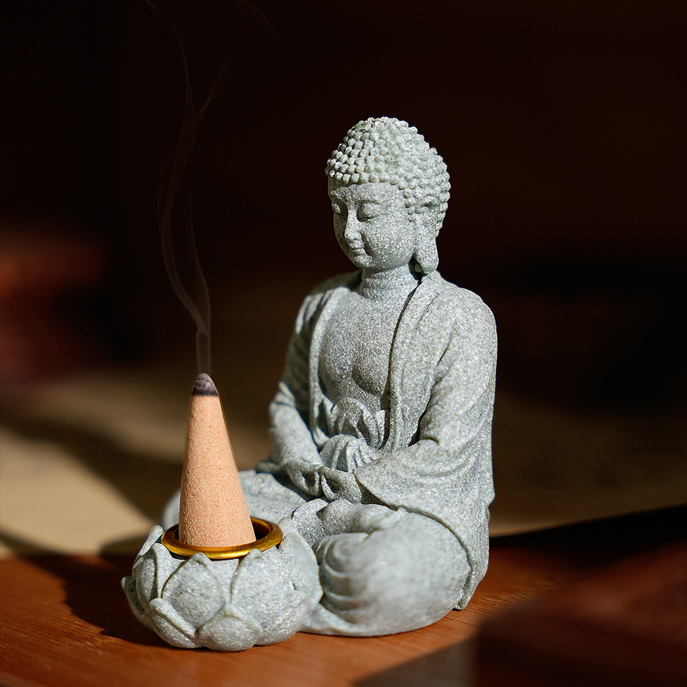 Husholdningsaromaterapidekorationer kinesiske ornamenter stue zen te skrivebordshåndværk lille siddende buddha skulptur