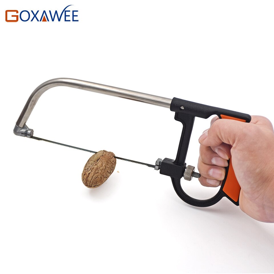 Goxawee 8 tommer træsav hånd mini multifunktionel stiksav til træbearbejdning metal plast skæresav & 6 stk savklinger diy værktøj