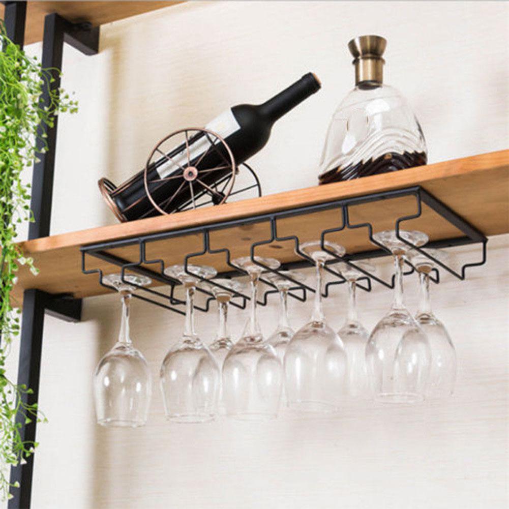 Ijzeren Muur Mount Wijn Glas Opknoping Houder Beker Glaswerk Organizer Rack