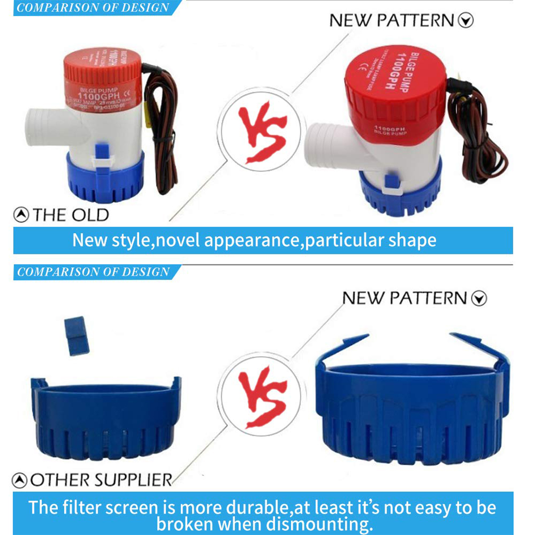 Submersible Bilge Pump 750GPH 1100GPH 12v 24V Mini Electric Water Pump Used In Boat Seaplane Motor Homes Houseboat