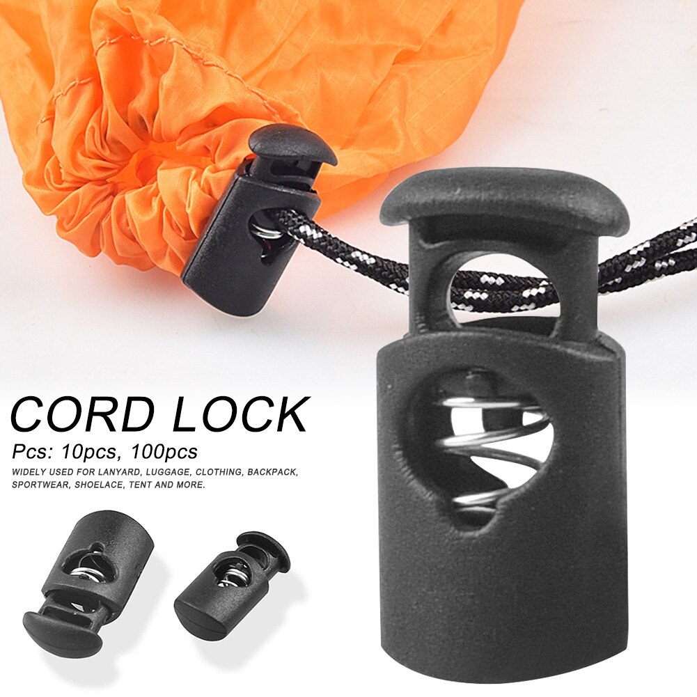 Coulisse Fermacorda E Ganci Caricato A Molla di Blocco Dei Bagagli Cordino di Fissaggio Bottoni Mini Singolo Foro Vestiti di Plastica Toggle di Slittamento Non