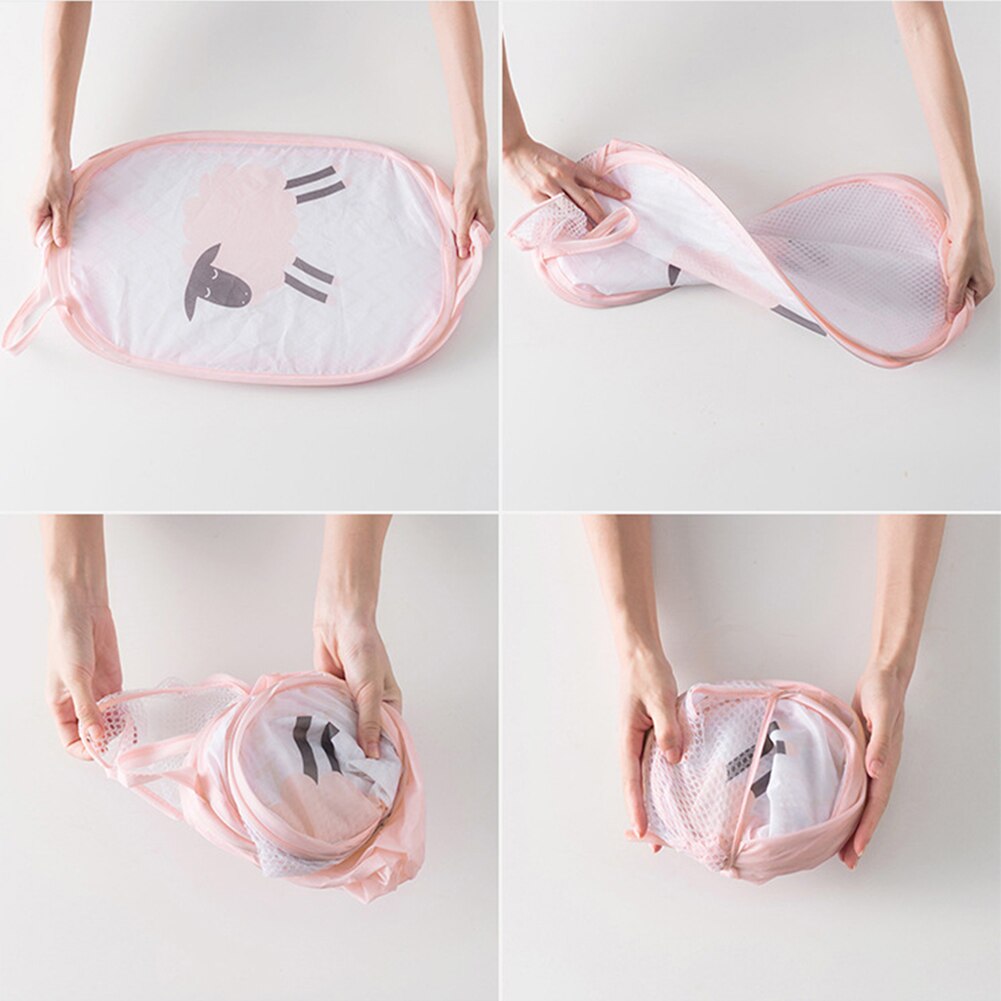 Washing Dirty Clothes Big Basket Organizer Cartoon Foldable Handle Stand Storage Box Toy Bin Laundry Basket Super Large Bag