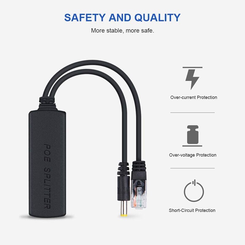 -3 stk poe splitter 48v to 12v poe stik splitter extender injektor ieee 802.3af/at 10/100m til hikvision poe splitter