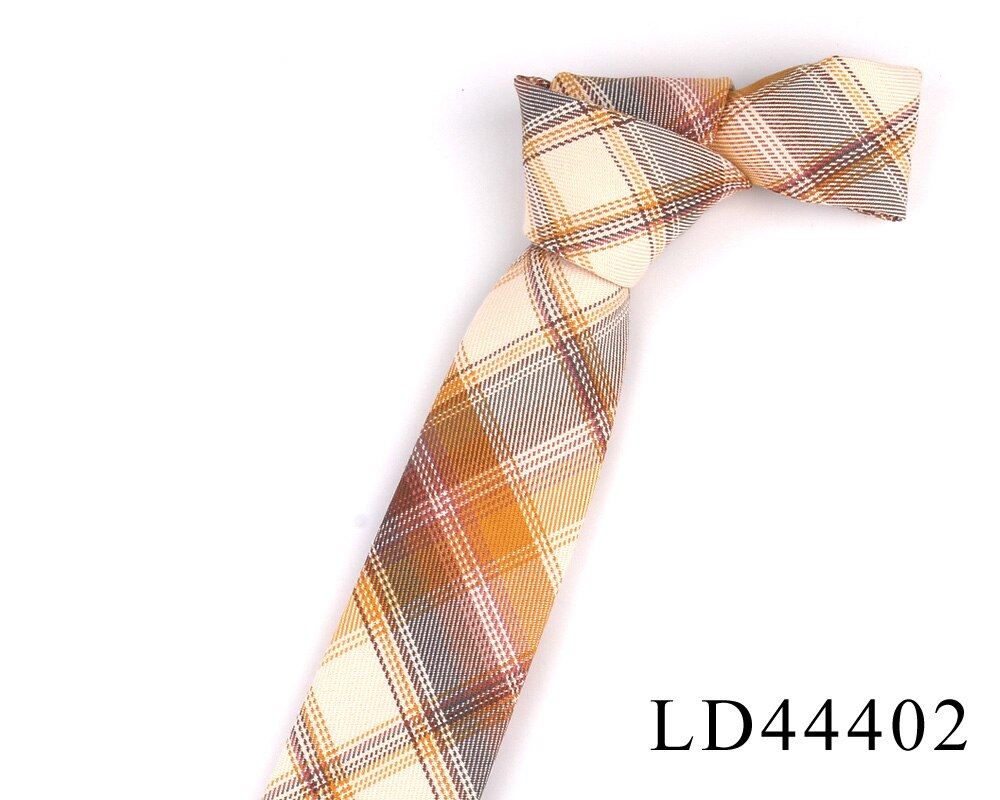 Bomulds plaid slips til mænd kvinder casua tyndt slips til bryllupsfest drenge piger jakkesæt slips slank ternet slips gravata: Ld44402