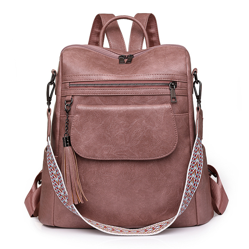 Leren Laptop Rugzak Dames - 20-35L - Reistas - Werk - College - PU Leer: Bruin