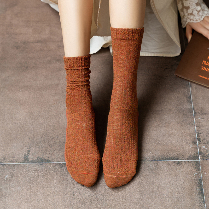 Spring Women&#39;s Crew Socks Woman&#39;s Pure Color Solid Socks Women&#39;s Casual Socks Simple Style Socks EU 35-43 Size