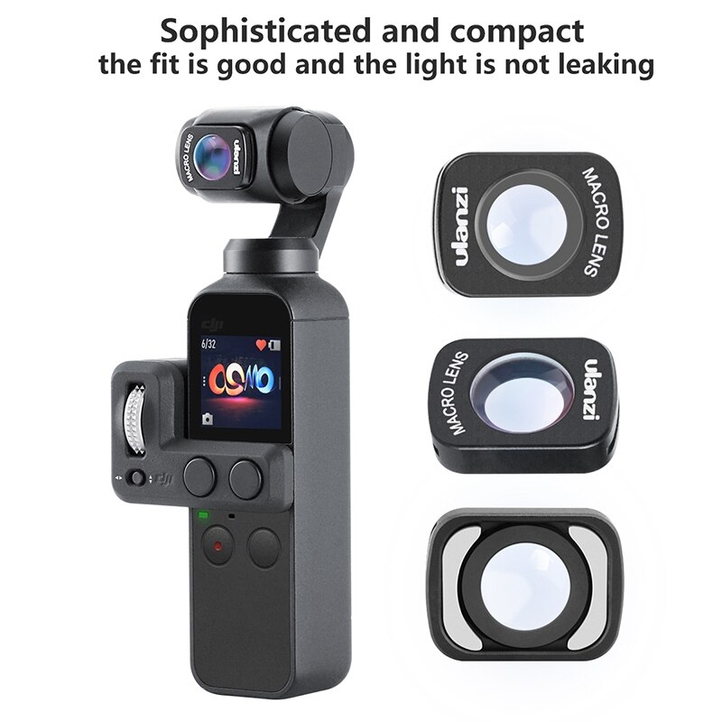 Ulanzi 1 Set Op-5 Op-6 Groothoek Macro Lens Voor Dji Osmo Pocket 10X Hd 4K Macro Lens Gimbal accessoires Netic Lenzen & 1Pcs