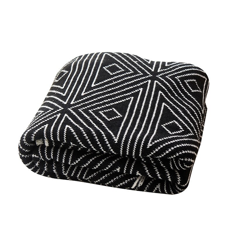 Scandinavische stijl dekens en plaids zwart-wit breien vrijetijdskleding kleine wollen deken quilt dunne dutje bankdeken eenpersoonsdeken