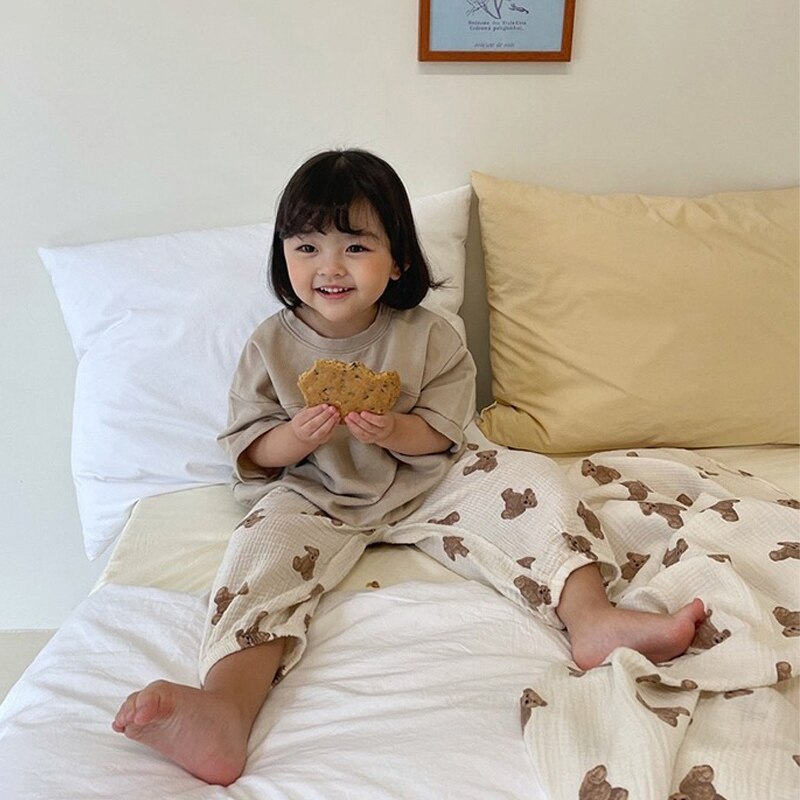Baby Broek Zomer Kleding Kinderen Beer Print Leuke Katoenen Casual Broek Zuigelingen Jongens Meisjes Losse Muggen Buiten Broek
