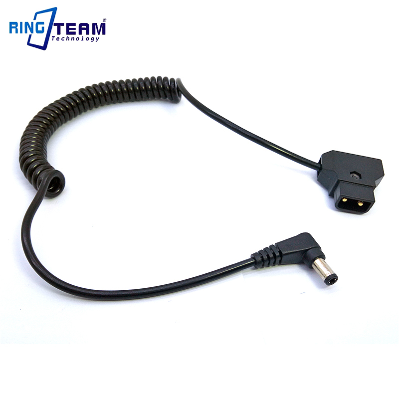 DSLR Rig V-Mount Anton Battery Power Tap D-Tap Male to 5.5x2.5mm DC Plug Extension Stretch Spring Cable For BMCC BMPC