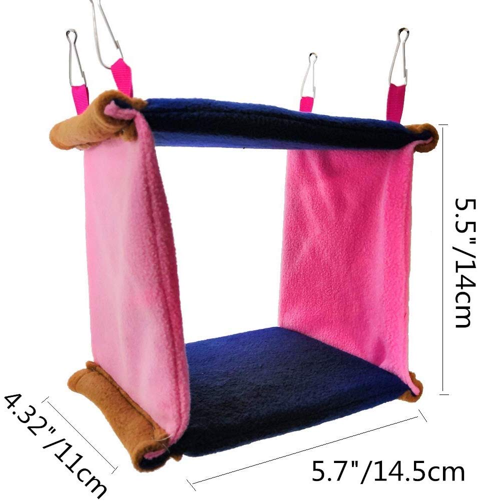 Bird Square Nest Plush Hanging Hammock Happy Hut for Parrot Parakeet Cockatiel Conure Lovebird Finch Cage Perch