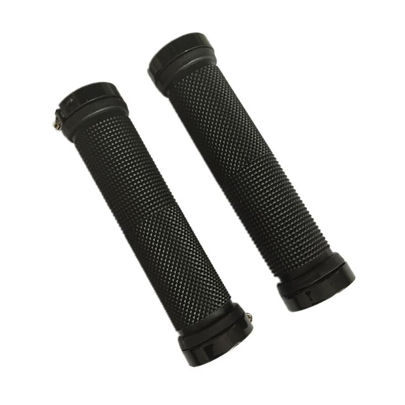 Fiets Anti-Slip Stuur Rubber Rubber Mountainbike Fiets Stuur Hand Grips Lock-Up Gouden Blauw Zwart rood Wit: black