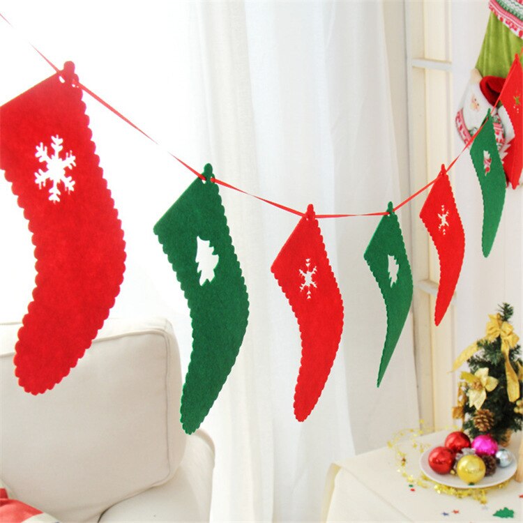 Kerst hangende vlag ktv winkelcentrum hotel scène decoratieve rekwisieten non-woven stof driehoekige hangende vlag met letters