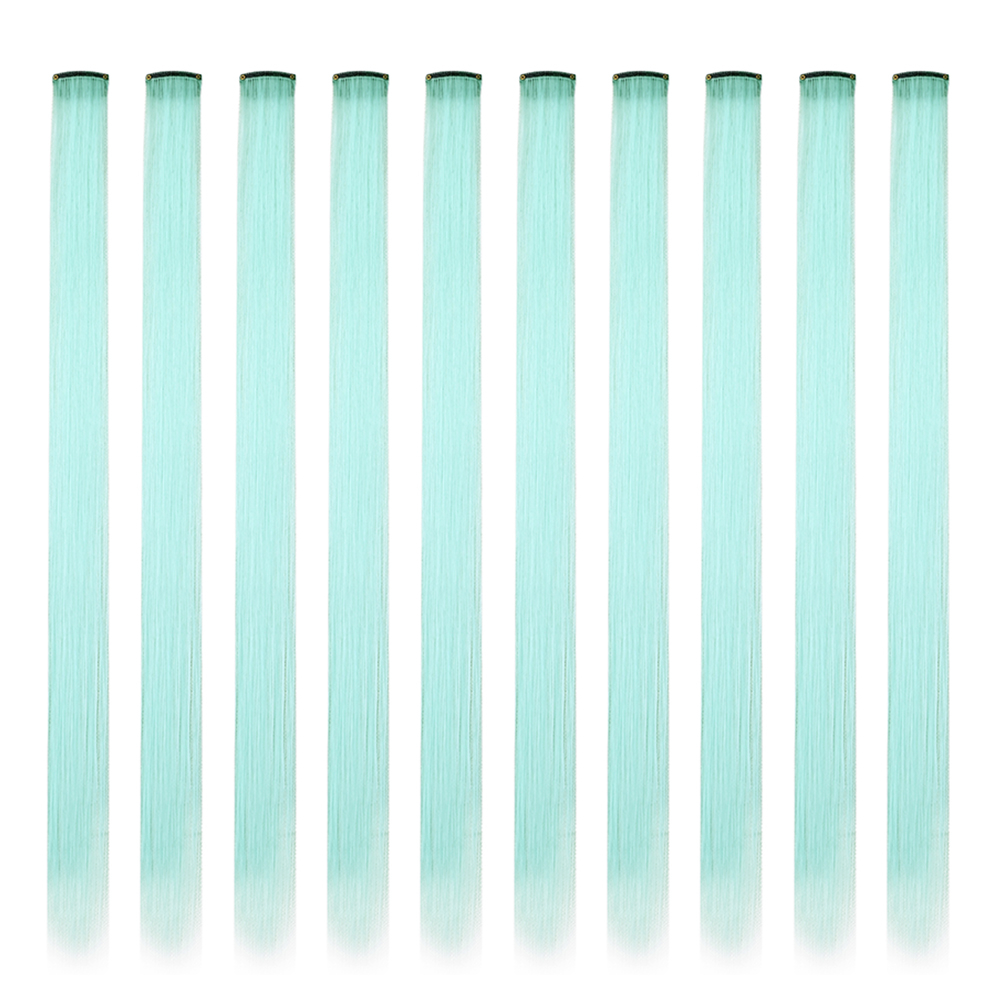 Synthetische 10 Stuks Steil Hair Extensions Clip In Haarstukjes 22 Inch Hightlight Kleurrijk Haar Voor Vrouwen Feest Cosplay