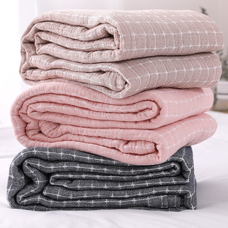 Baumwolle Plaid Decke für Bett Dünne Sommer Quilt Herbst Bett Blatt Gaze Bettdecke Bettdecke für Doppel Bett Sofa Werfen decken