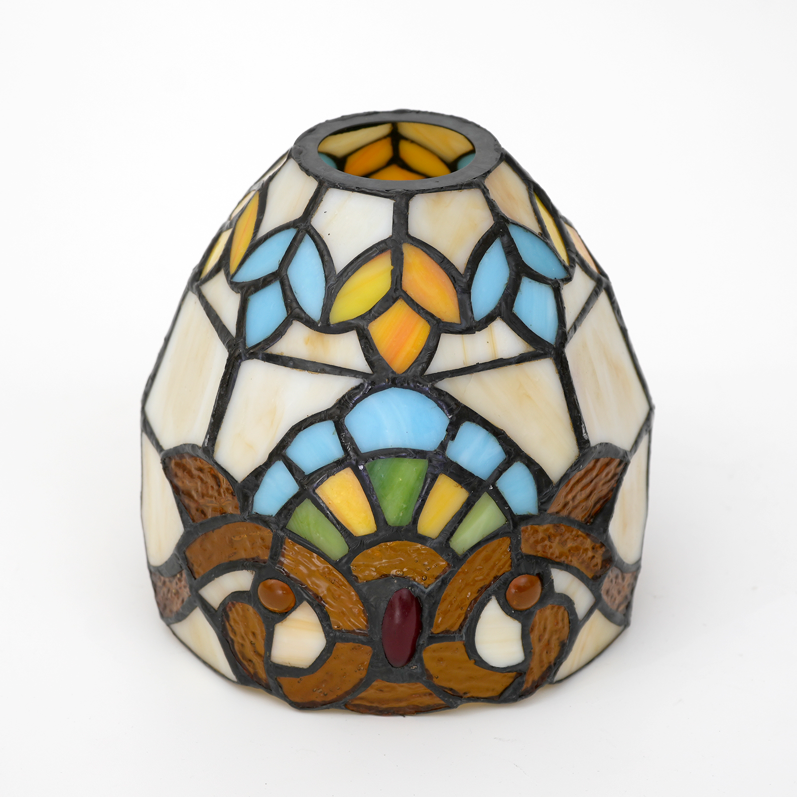 Mediterranean style glass fan lamp, wall lamp, chandelier replacement lampshade 6 inch stained glass single lampshade: light yellow