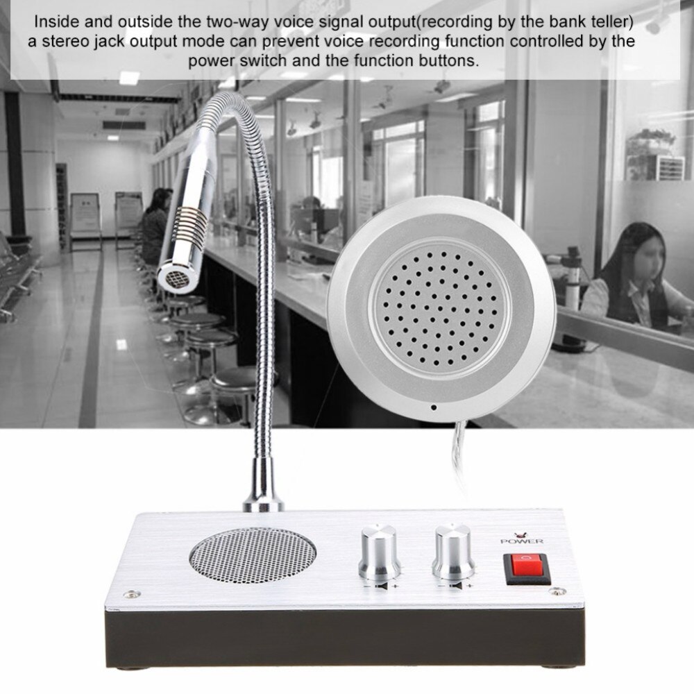 Anti-interference Noise-Free Dual-Way Audio Record bank counter window intercom system