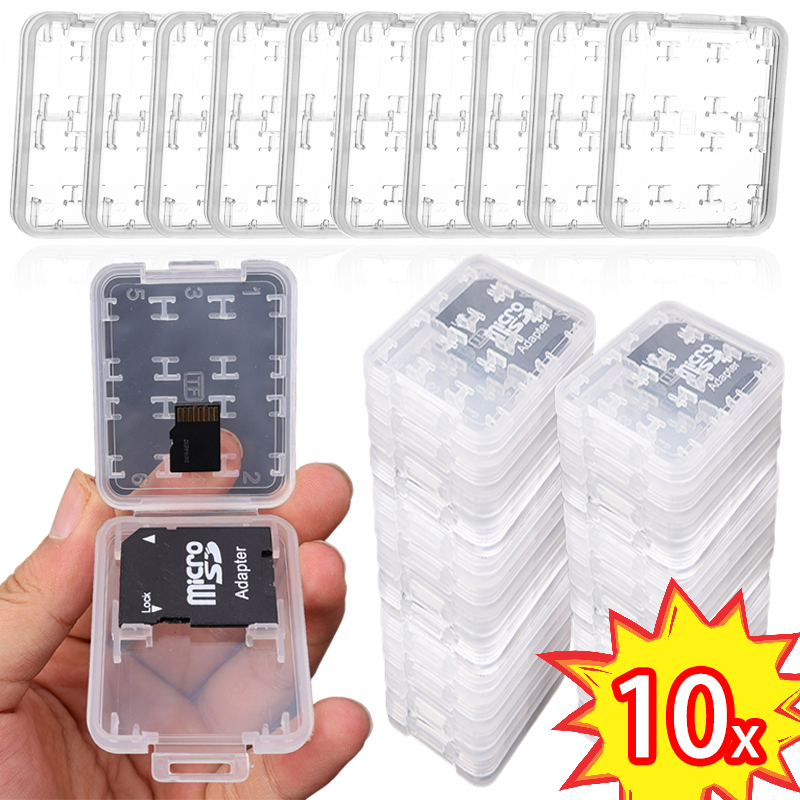 8in1 Sim-kaart Opbergdoos Transparante Geheugenkaarten Case Waterbestendig Houder Cover voor Micro SD SDHC TF Geheugenkaarten mini Box