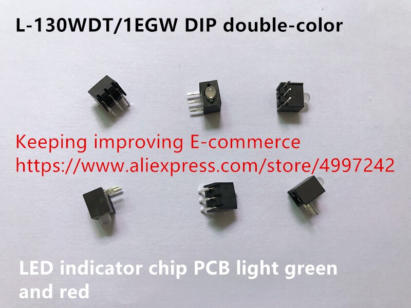 100% L-130WDT/1EGW DIP dubbele kleur LED indicator chip PCB licht groen en rood