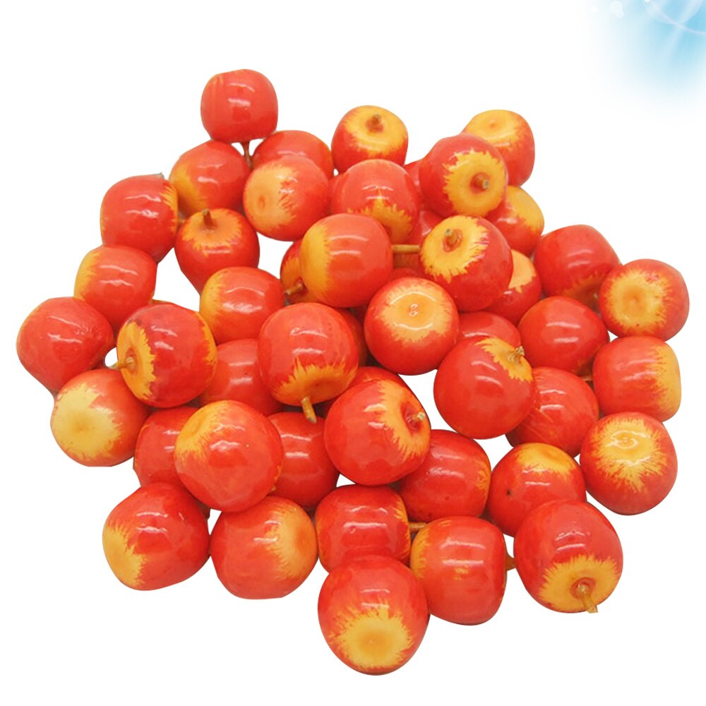 100pcs Simulated Fruit Model Miniature Fruit Model Props Apple Crafts Small Apple Decor for Home Mall Store DIY Desktop
