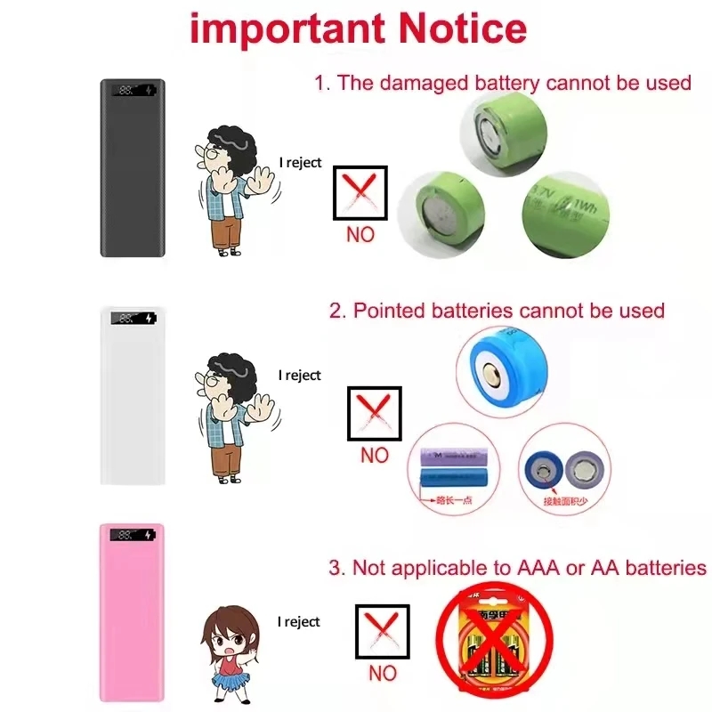 18650 Battery Holder Dual USB Type C Power Bank Battery Box Mobile Phone Charger DIY Shell Case Charging Storage Case For Xiaomi