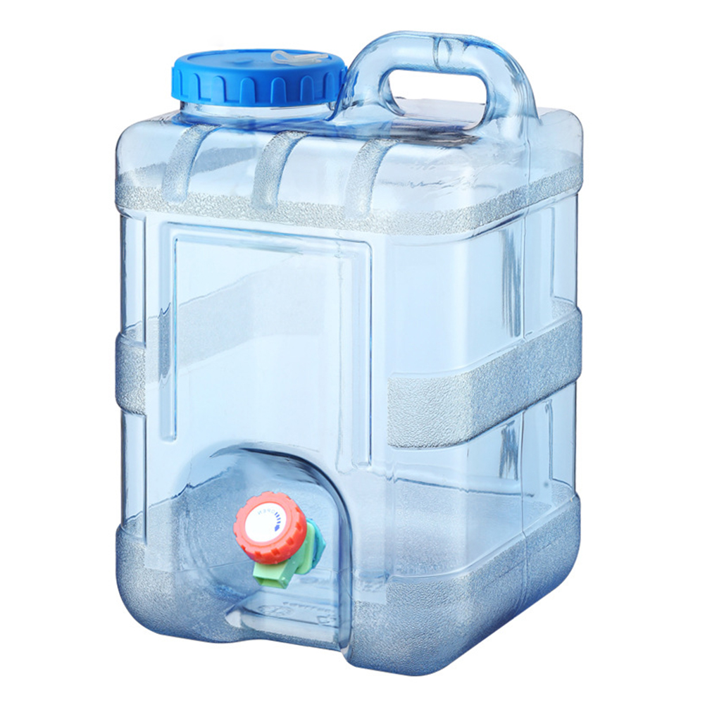 5/5.5/7.5/10L Capacity Pure Water Buckets Container with Faucet Portable Driving Water Tanks emergency water storage: Blue