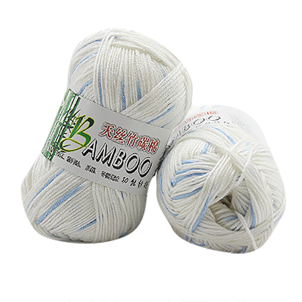 Bambou coton doux naturel tricot Crochet tricots laine fil doux pour tricoter à la main 30% coton 70% bambou Fiber 50g A20: I